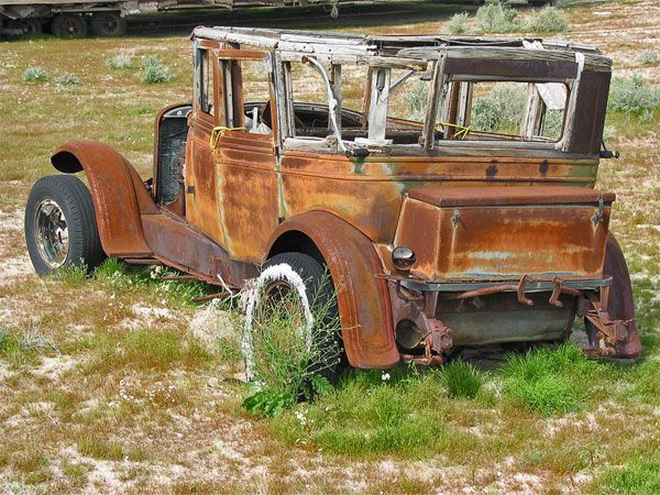 Old car rusted away