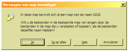 Er bestaat al een map iGO8